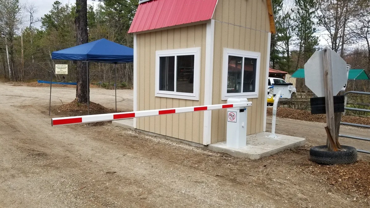 Campground gate installation in progress by Parking BOXX