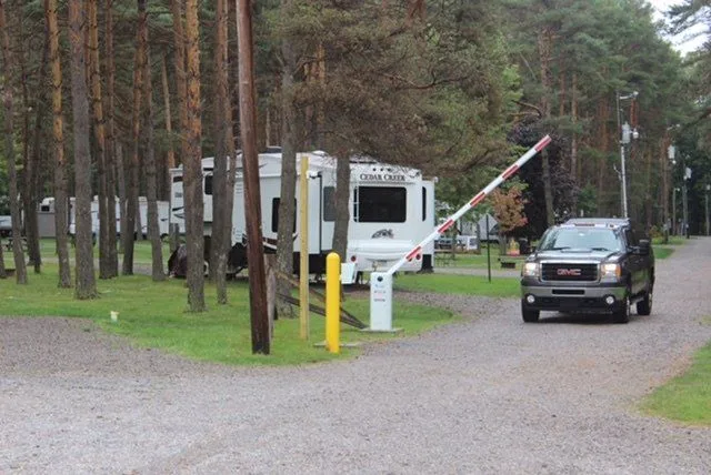 Parking BOXX campground access control gate installation with automated barrier and intercom