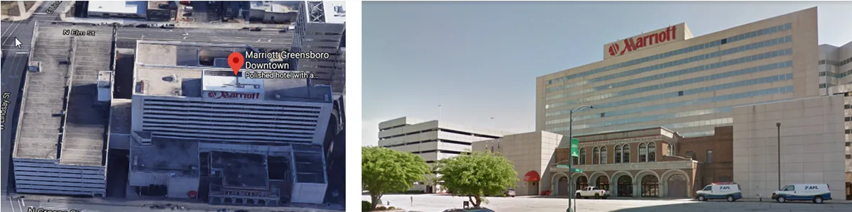 Marriott Greensboro Downtown satellite view