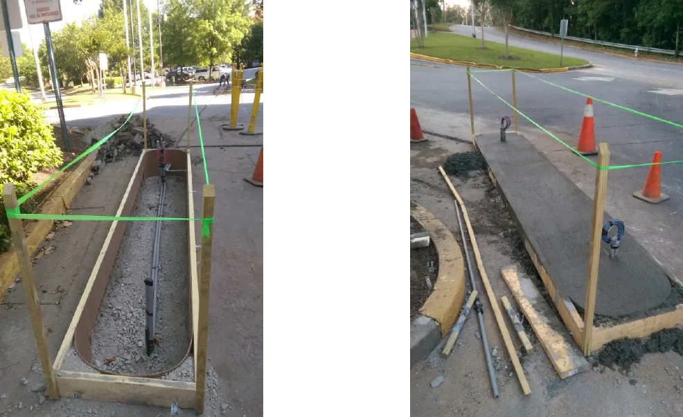 Steel pipe bollard installation
